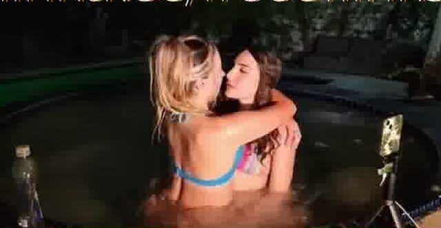 nadia amine onlyfans leaked – Lesbians sex in the pool