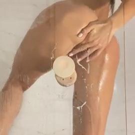 Ellieleen1 Riding Dildo In The Shower With Her Big Ass Pressing Against The Glass